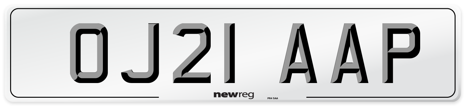 OJ21 AAP Number Plate from New Reg